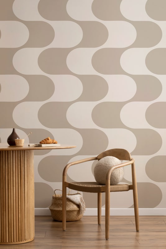 Hovia GE51180NE03W Flux Beige - mural w fale retro