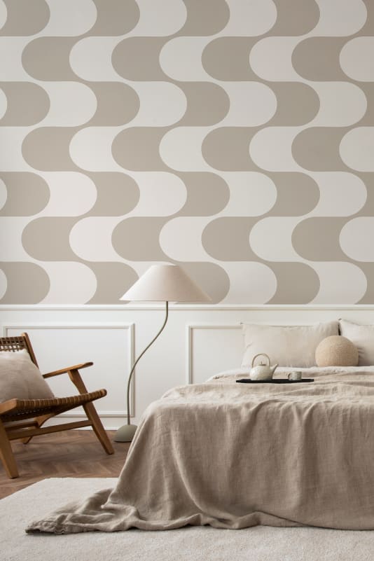 Hovia GE51180NE03W Flux Beige - mural w fale retro