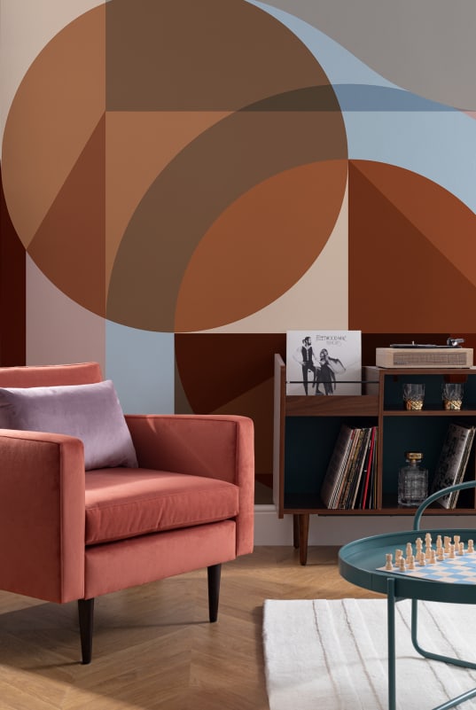 Hovia GE01175OR03W Nomad Orange - mural geometryczny
