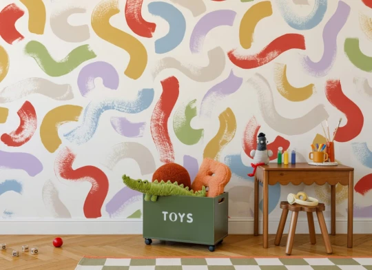 Hovia CH01027MU03W Wiggle Multi-Coloured - mural abstrakcyjny w pociągnięcia pędzla