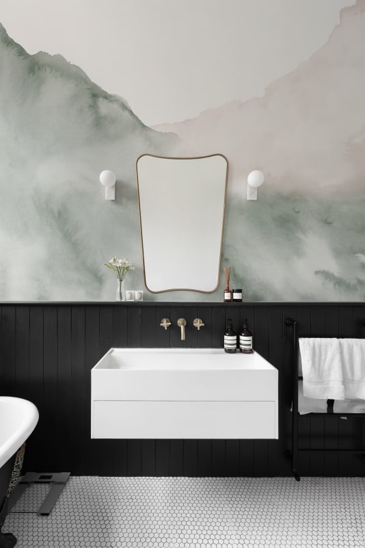 Hovia WA0832GR04W Tide Green - mural abstrakcyjny akwarelowy