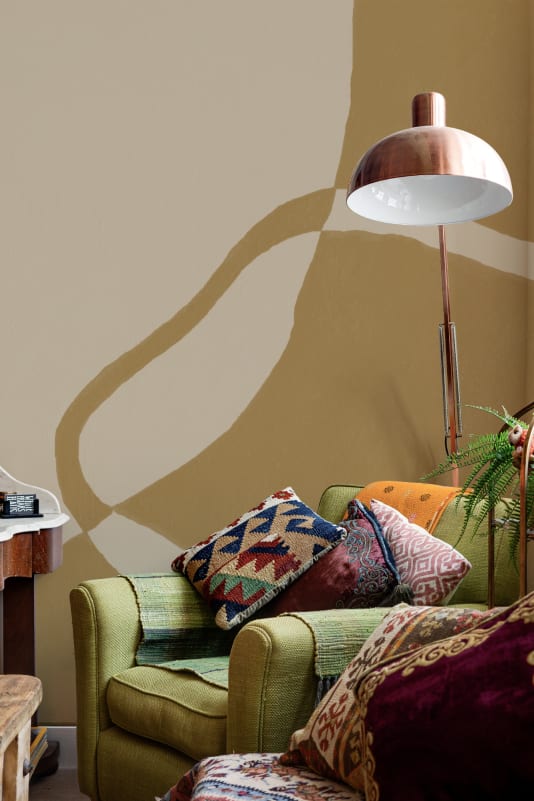 Hovia AB01001YE04W Moraine Mustard - mural abstrakcyjny