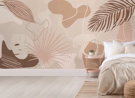Hovia TR01066NE04W Tahiti Pink - mural w abstrakcyjny wzór tropikalny