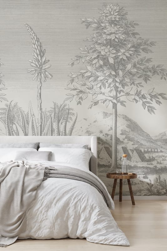 Hovia TR0673GE03W Aloe Grey - mural w tropikalny pejzaż z aloesem
