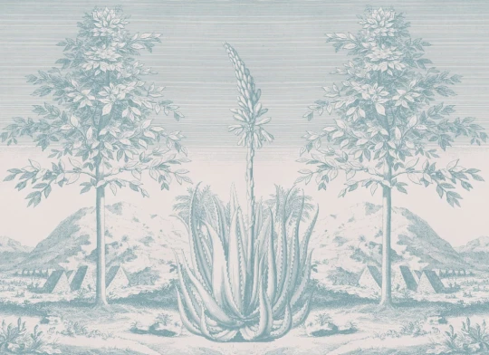 Hovia TR0674BU03W Aloe Blue - mural w tropikalny pejzaż z aloesem