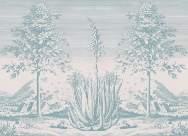 Hovia TR0674BU03W Aloe Blue - mural w tropikalny pejzaż z aloesem