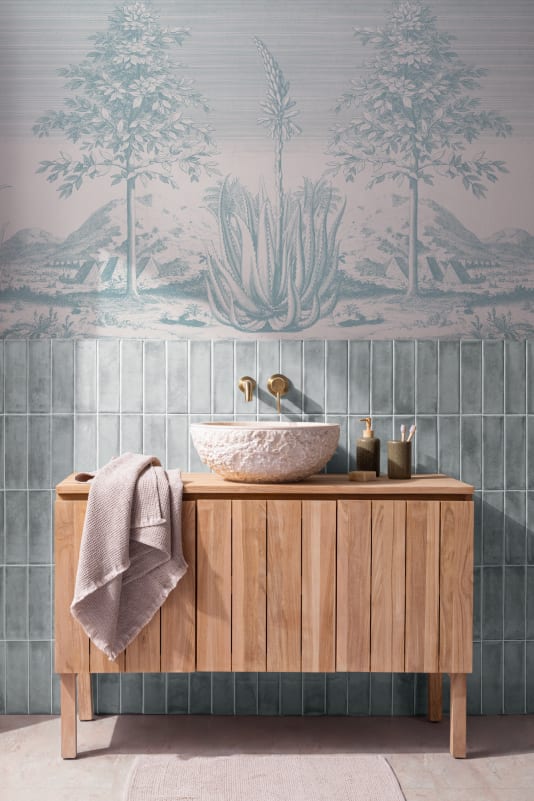 Hovia TR0674BU03W Aloe Blue - mural w tropikalny pejzaż z aloesem