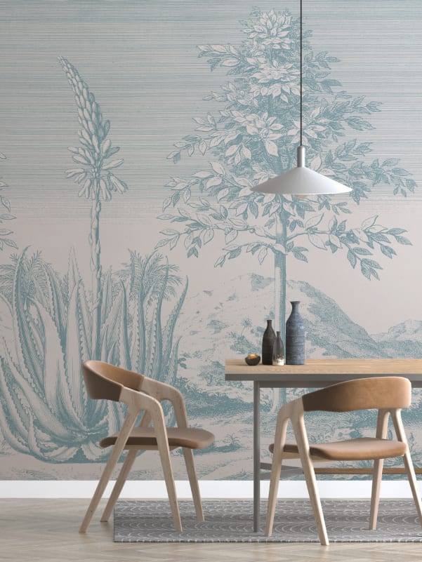 Hovia TR0674BU03W Aloe Blue - mural w tropikalny pejzaż z aloesem