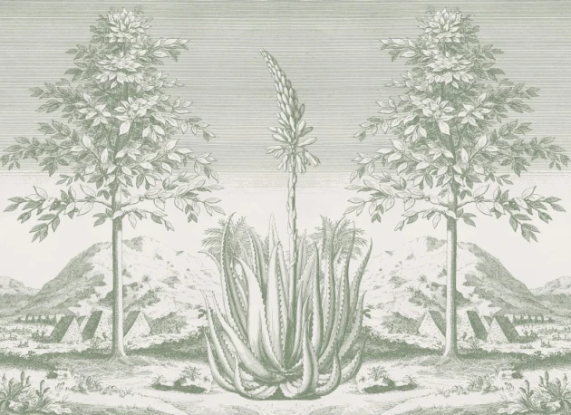 Hovia TR0675GR03W Aloe Green - mural w tropikalny pejzaż z aloesem
