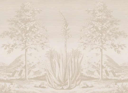 Hovia TR0677NE03W Aloe Neutral - mural w tropikalny pejzaż z aloesem