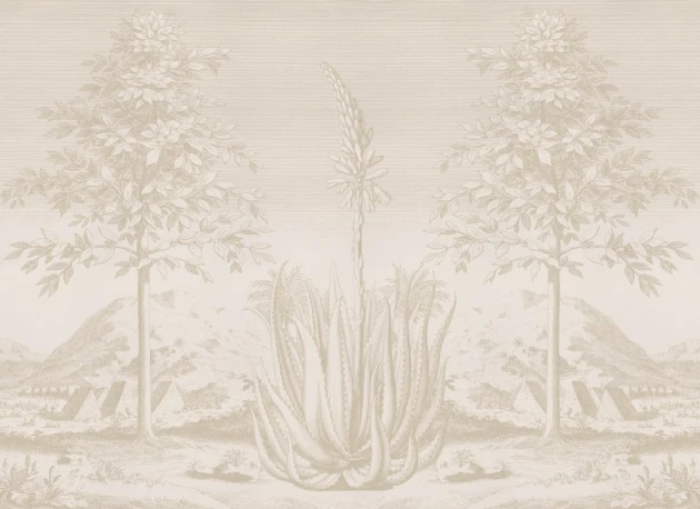 Hovia TR0677NE03W Aloe Neutral - mural w tropikalny pejzaż z aloesem