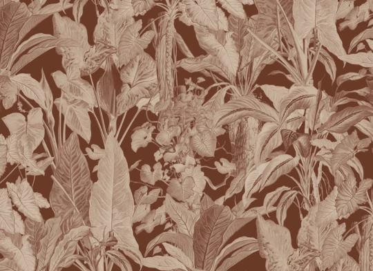 Hovia TR5796BR03W Tropika Brown - mural w tropikalne rośliny