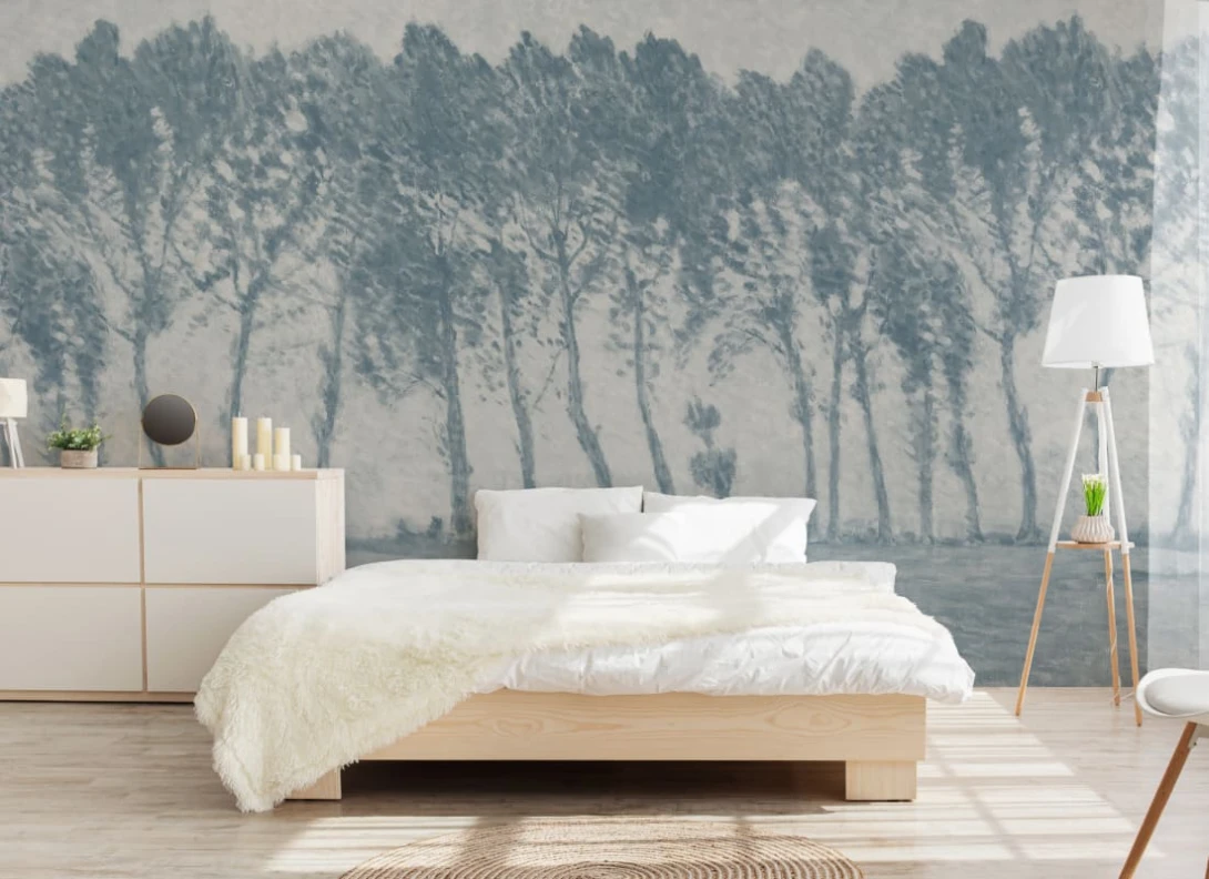 Hovia FO01014BU07W Timberline Blue - mural w drzewa