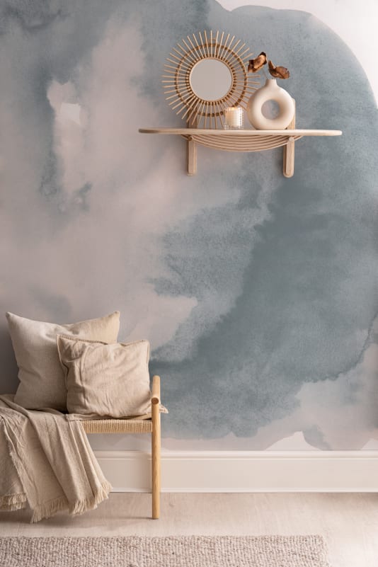 Hovia WA0836BU04W Zephyr Blue - mural abstrakcyjny akwarelowy