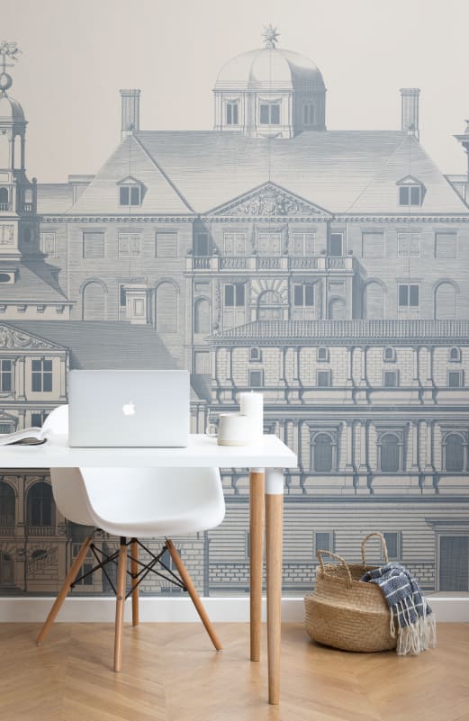 Hovia CI01046BU03W Blueprint Navy - mural z architekturą klasyczną