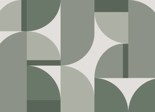 Hovia GE51164GR03W Paragon Green - mural geometryczny retro