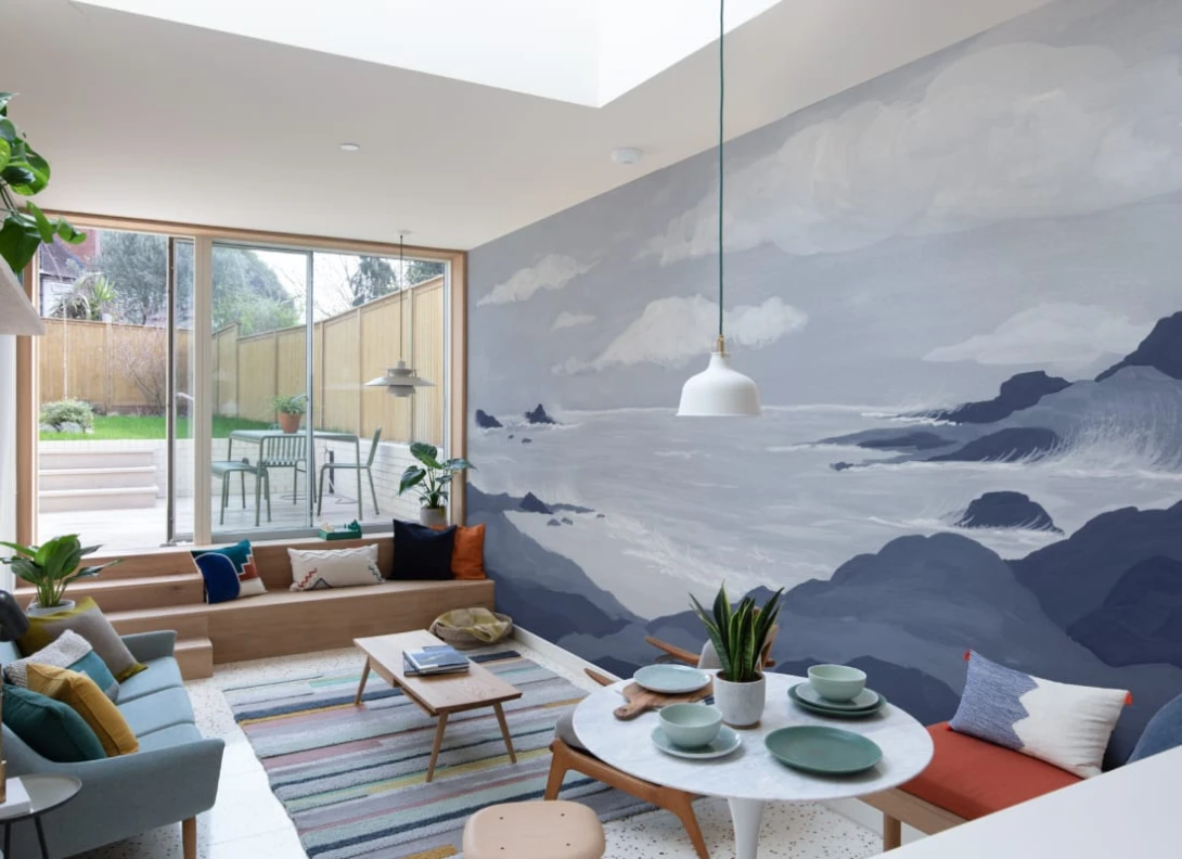 Hovia BE01083BU03W Tidepool Blue - mural w morski pejzaż
