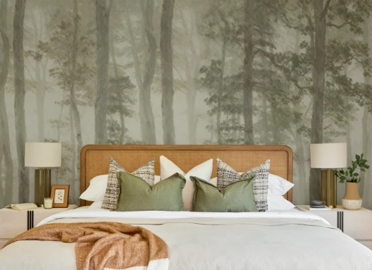 Hovia FO01243GR06W Duskvale Green - mural w las