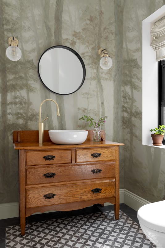 Hovia FO01243GR06W Duskvale Green - mural w las