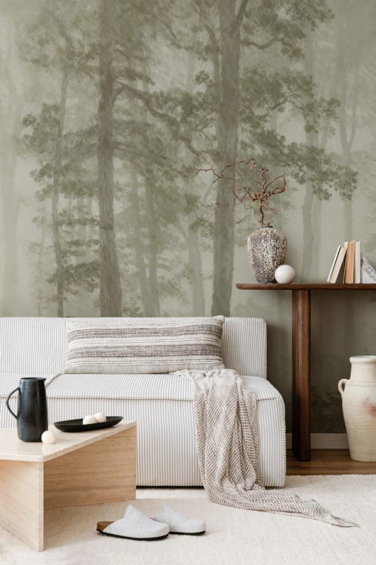 Hovia FO01243GR06W Duskvale Green - mural w las