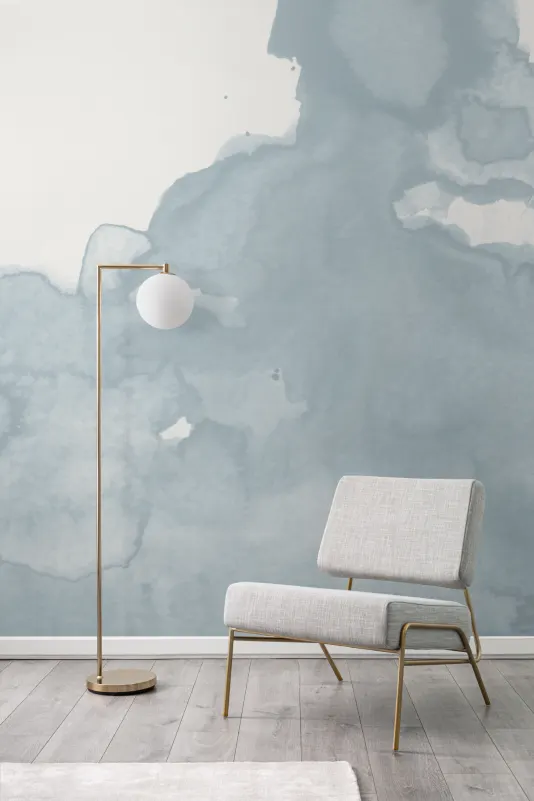 Hovia WA01070BU30W Luminosity Blue - mural abstrakcyjny akwarelowy