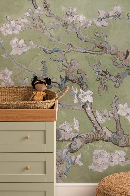 Hovia AR0812GR30W Almond Branches Green - mural w kwitnący migdałowiec Van Gogha