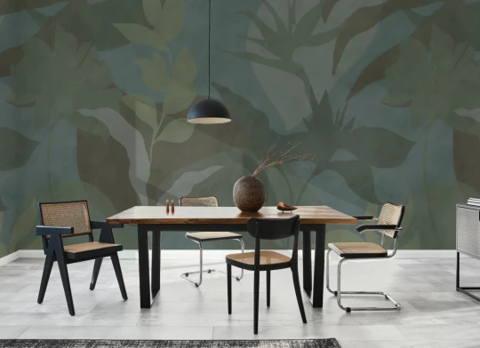 Hovia TR0845BU06W Oaxaca Dark - mural w abstrakcyjne liście