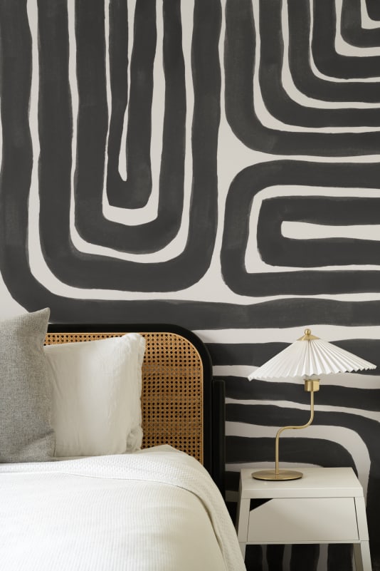 Hovia AB0945BW04W Meandra Monochrome - mural w labirynt
