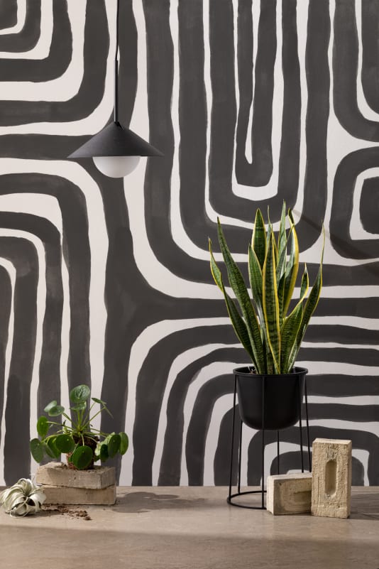 Hovia AB0945BW04W Meandra Monochrome - mural w labirynt