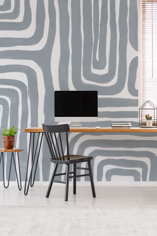 Hovia AB0946BU04W Meandra Blue - mural w labirynt