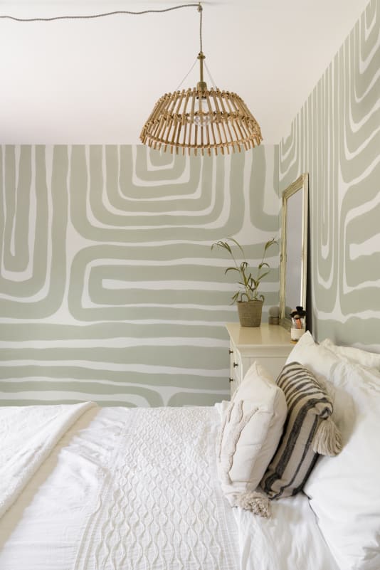 Hovia AB0947GR04W Meandra Green - mural w labirynt