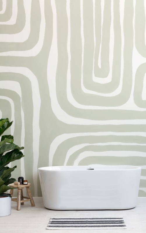 Hovia AB0947GR04W Meandra Green - mural w labirynt