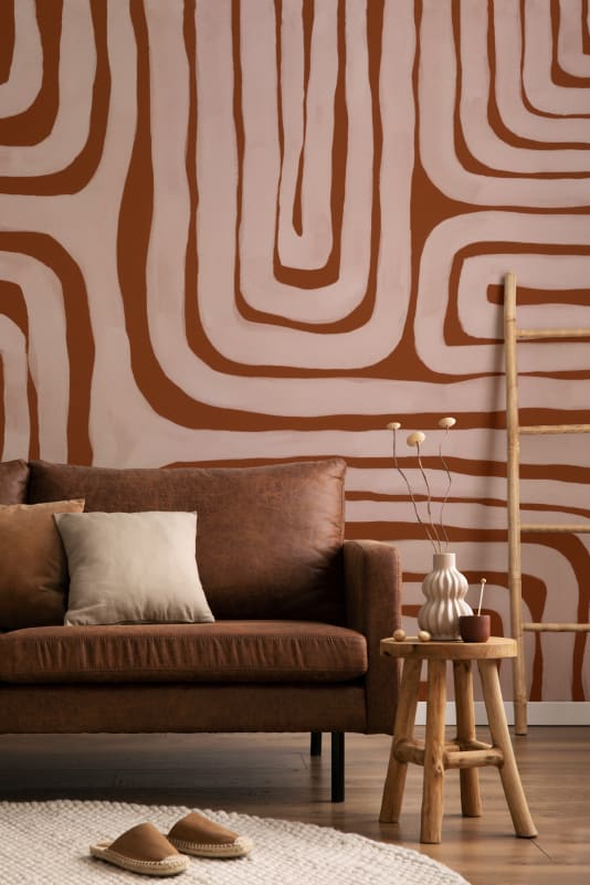 Hovia AB0948RE04W Meandra Terracotta - mural w labirynt