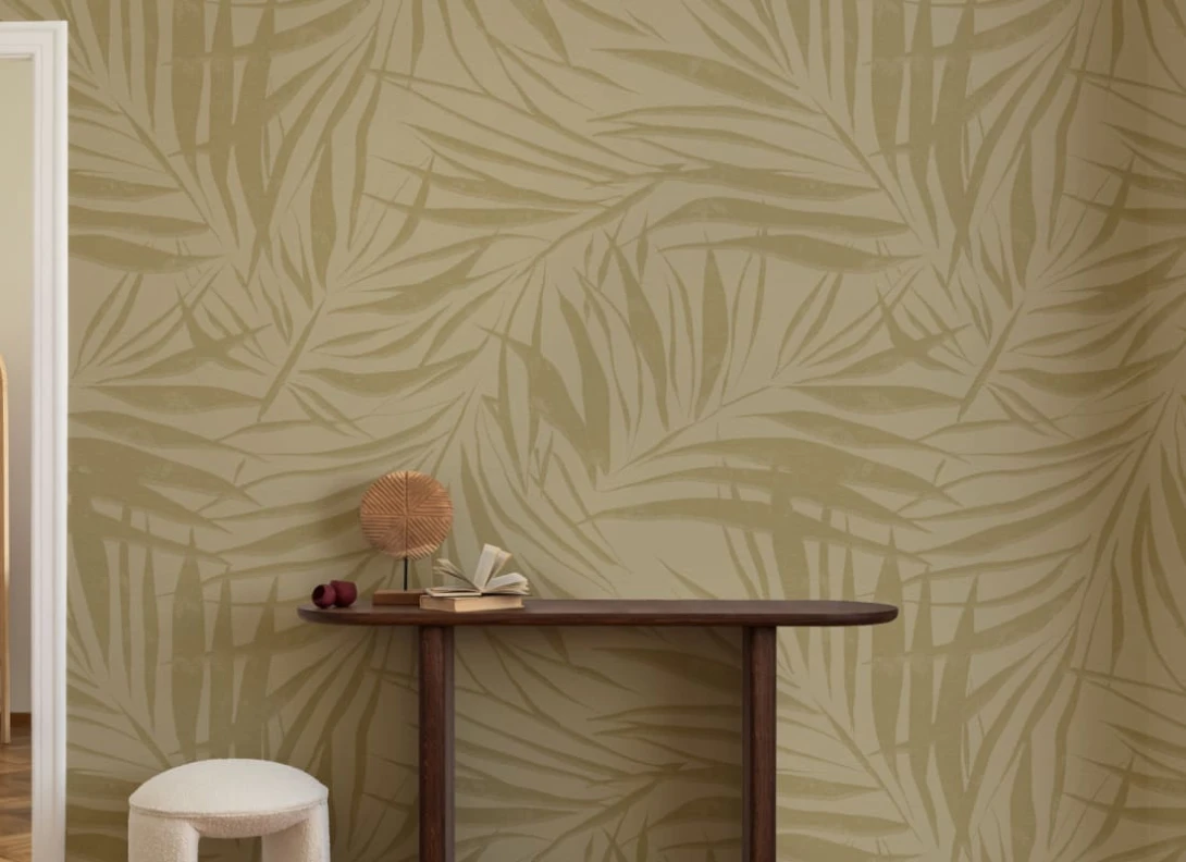 Hovia LE51053GR06W Sombra Green - mural w liście palmy