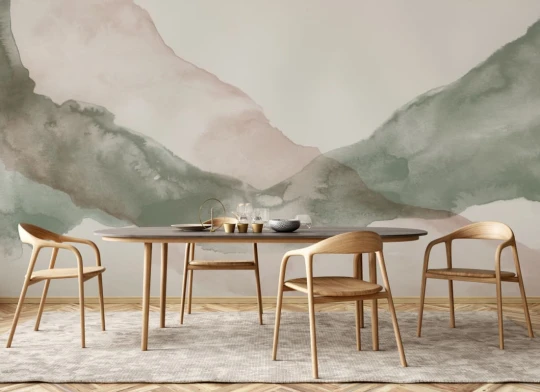 Hovia WA0828GR04W Echo Green - mural abstrakcyjny akwarelowy