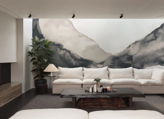 Hovia WA0831BU04W Echo Navy - mural abstrakcyjny akwarelowy