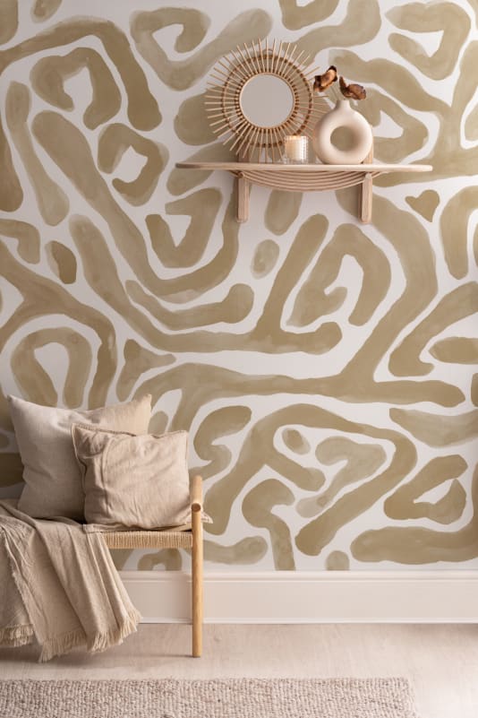 Hovia AB0974YE04W Marela Mustard - mural w labirynt