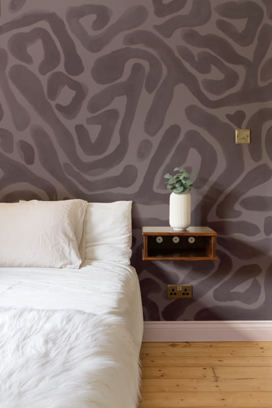 Hovia AB0976PU04W Marela Aubergine - mural w labirynt