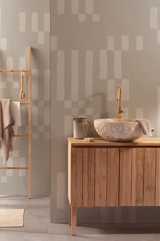 Hovia ST0957BE04W Blocca Beige - mural geometryczny w linie