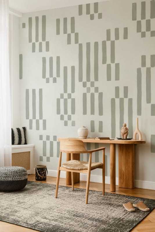 Hovia ST0958GR04W Blocca Green - mural geometryczny w linie