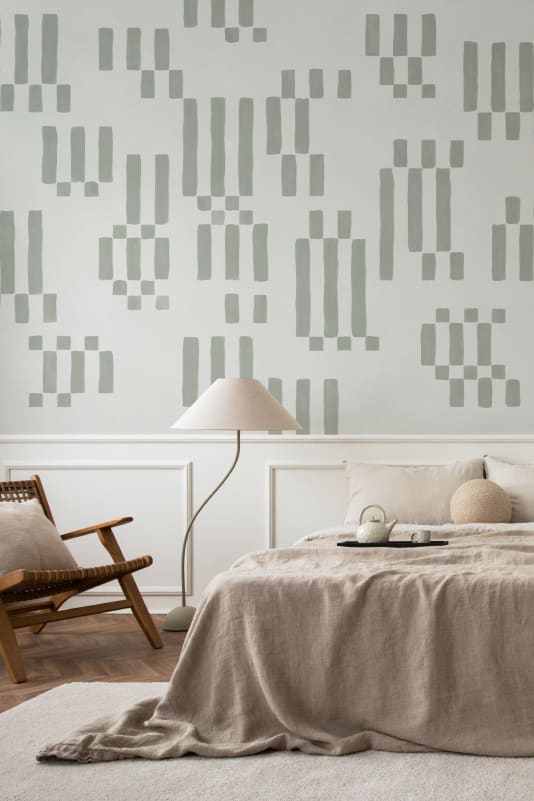 Hovia ST0958GR04W Blocca Green - mural geometryczny w linie
