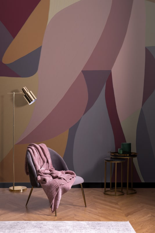Hovia AB0932PU03W Hera Purple - mural abstrakcyjny