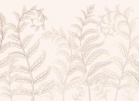 Hovia LE0680BR03W Unfurl Terracotta - mural w liście paproci