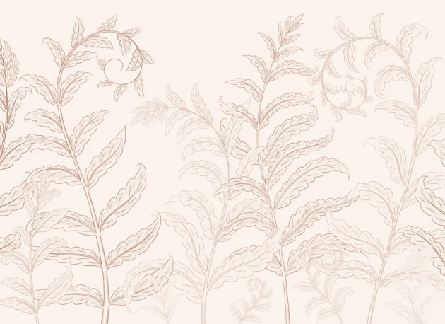 Hovia LE0680BR03W Unfurl Terracotta - mural w liście paproci
