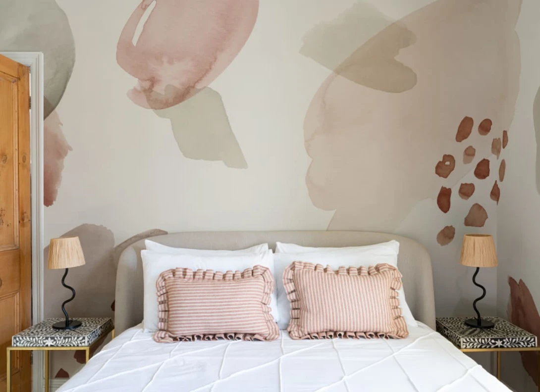 Hovia WA01065RE04W Marshmallow Terracotta - mural abstrakcyjny akwarelowy
