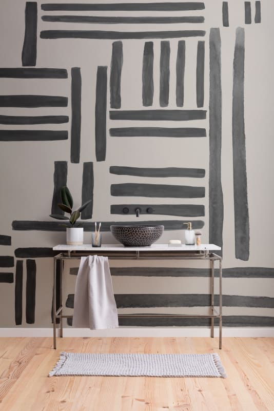 Hovia ST0961BW04W Skript Black - mural geometryczny w linie