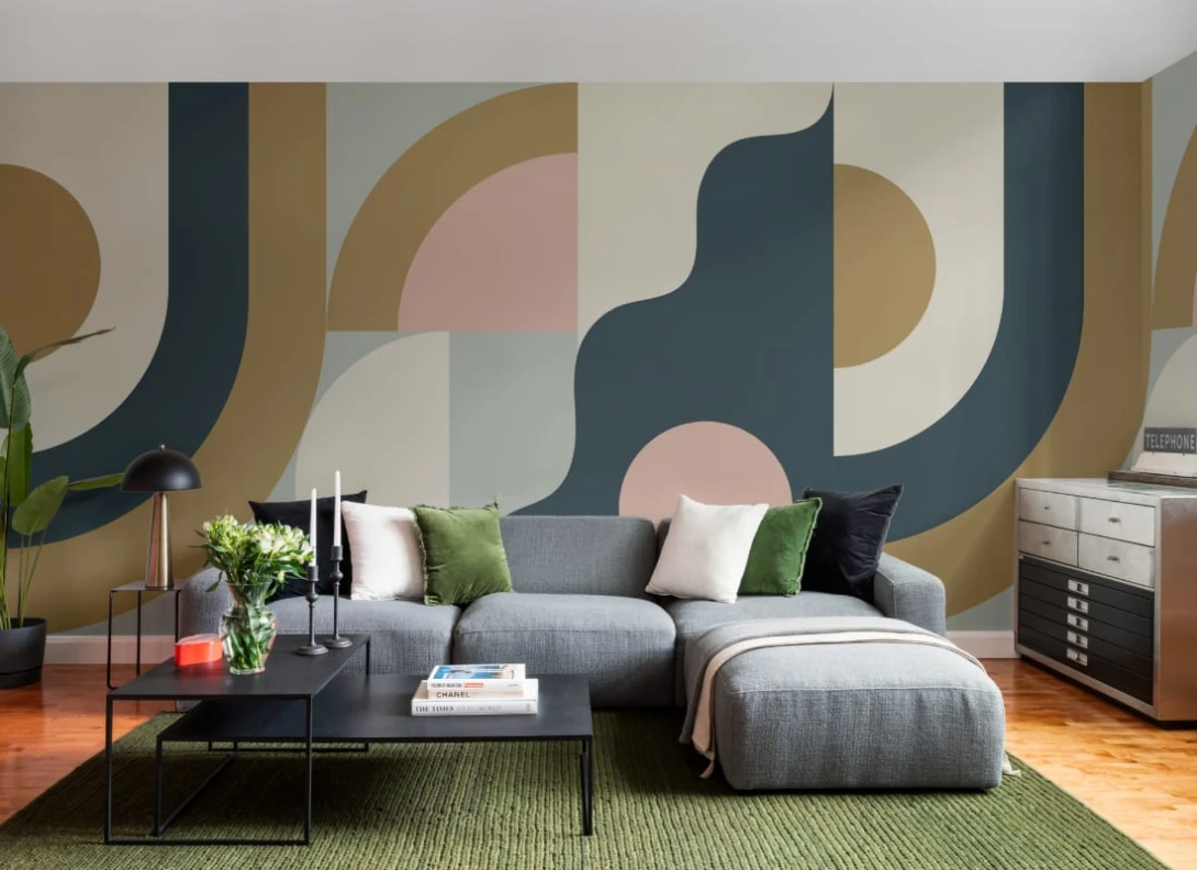 Hovia GE01160BU03W Onda Navy - mural geometryczny