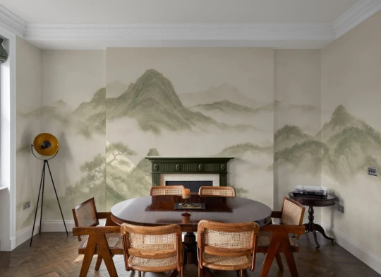 Hovia LA01101GR06W Kiriyama Green - mural w orientalny pejzaż górski
