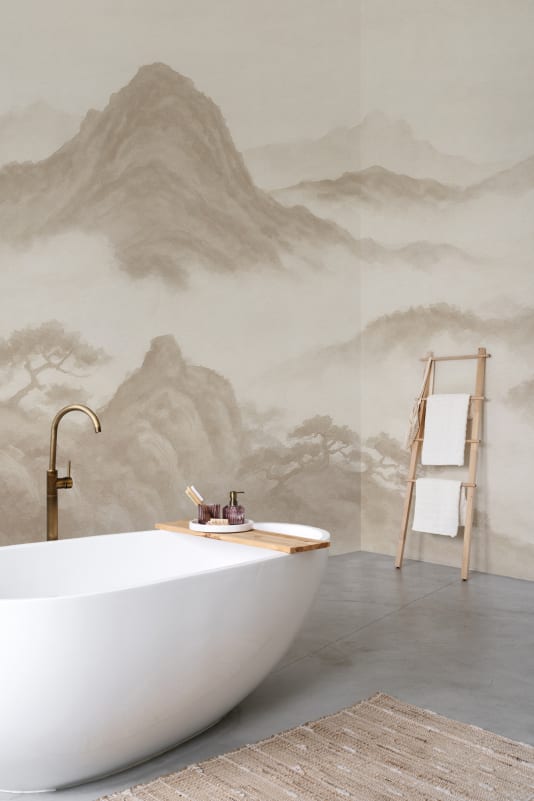 Hovia LA01104NE06W Kiriyama Neutral - mural w orientalny pejzaż górski