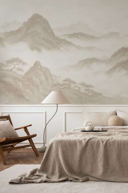 Hovia LA01104NE06W Kiriyama Neutral - mural w orientalny pejzaż górski